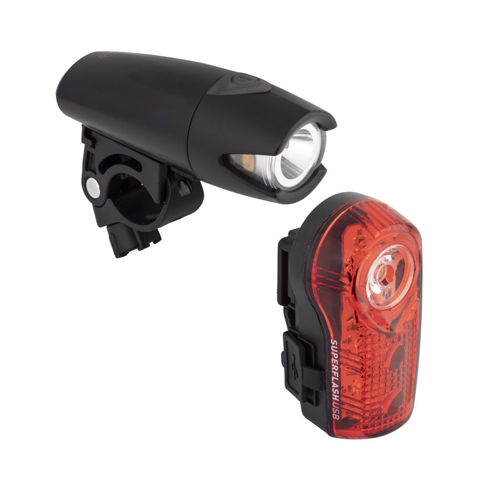 Headlight front & rear light set Rechargeable.  Mounts included